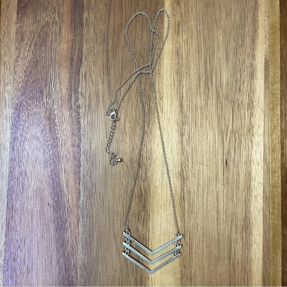 BP. (Nordstrom) Chevron Pendant Necklace, Gold Tone - Picture 3 of 3